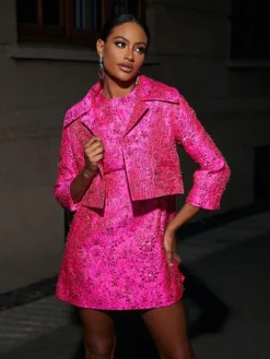 Blazers*Mew Mews Fashion Aanya Jacquard Floral Blazer