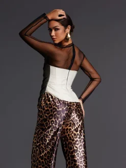 Tops*Mew Mews Fashion Admassu Corset Mesh Top