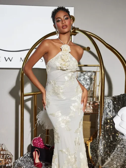 Dresses | Maxi Dresses*Mew Mews Fashion Aedin Halterneck Flower Maxi Dress