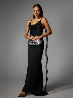 Dresses | Maxi Dresses*Mew Mews Fashion Aelthar Spaghetti Flower Maxi Dress In Black