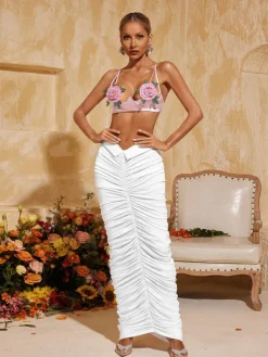 Tops*Mew Mews Fashion Aelunara Spaghetti Flower Top