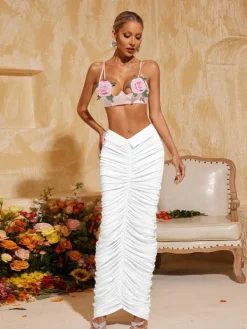 Tops*Mew Mews Fashion Aelunara Spaghetti Flower Top