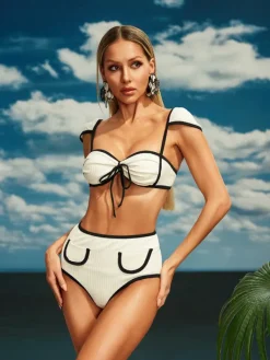 Bikini Sets | Swimwear*Mew Mews Fashion Aftab Lace Up Bikini Two Piece Set