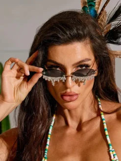 Glasses*Mew Mews Fashion Airlie Teardrop Crystal Sunglasses