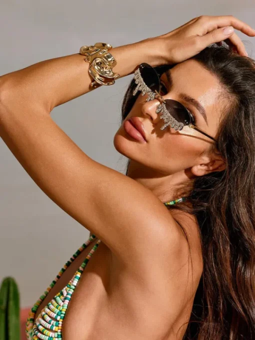 Glasses*Mew Mews Fashion Airlie Teardrop Crystal Sunglasses