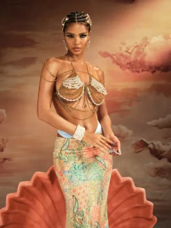 Beaded Wear | Tops*Mew Mews Fashion O/S Akuji Pearl Beaded Chain Fringe Bralette