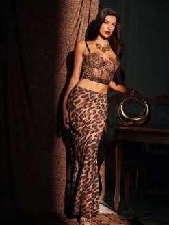 Skirts*Mew Mews Fashion Alexander Leopard Print Skirt