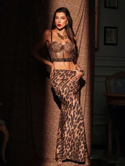 Skirts*Mew Mews Fashion Alexander Leopard Print Skirt