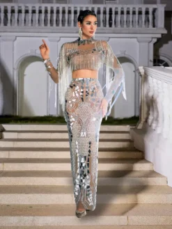 Sets & Co-ords | Embellishment*Embellishment Alvin Acrylic Fringe Skirt Set