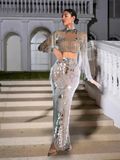 Sets & Co-ords | Embellishment*Embellishment Alvin Acrylic Fringe Skirt Set