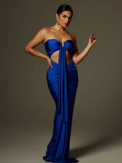 Dresses | Maxi Dresses*Mew Mews Fashion Arlyn Strapless Draped Cutout Maxi Dress