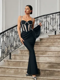 Dresses*Bandage Aroa Crystal Mermaid Dress