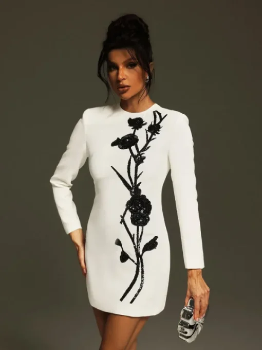 Dresses | Mini Dresses*Mew Mews Fashion Atici Sequin Flower Mini Dress