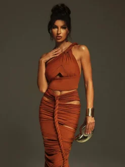 Sets & Co-ords*Mew Mews Fashion Barron Twisted Cutout Skirt Set
