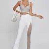 Tops*Mew Mews Fashion Brianna Crystal Bustier Top In White