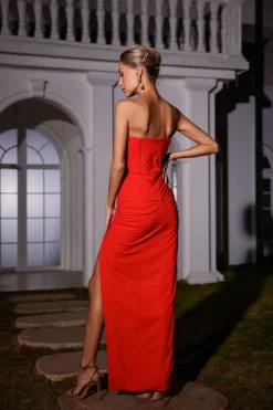 Dresses | Maxi Dresses*Mew Mews Fashion Carew Strapless Ruched Dress In Red