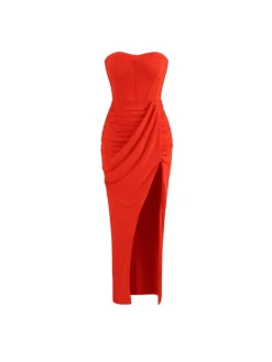 Dresses | Maxi Dresses*Mew Mews Fashion Carew Strapless Ruched Dress In Red