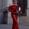 Embellishment | Dresses*Lu Yili Catherynne Off Shoulder Flower Sequin Maxi Dress
