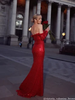 Embellishment | Dresses*Lu Yili Catherynne Off Shoulder Flower Sequin Maxi Dress