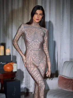 Embellishment*Embellishment Chimera Cobweb Rhinestone Jumpsuit