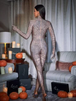 Embellishment*Embellishment Chimera Cobweb Rhinestone Jumpsuit