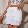 Skirts*Mew Mews Fashion Crammer Flower Embellished Skirt