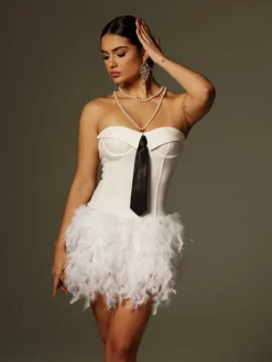 Sets & Co-ords*Mew Mews Fashion Cruze Strapless Feather Skirt Set