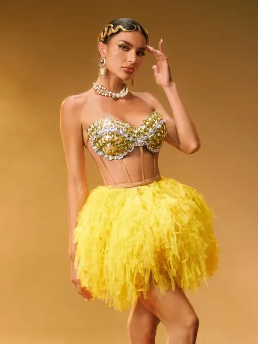 Sets & Co-ords*Jiu Bajia Dakan Strapless Corset Tulle Skirt Set