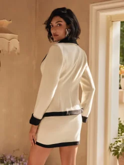 Blazers | Sets & Co-ords*Mew Mews Fashion Dawnyelle Long Sleeve Rhinestone Skirt Set