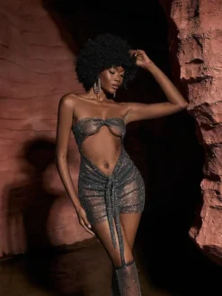 Dresses | Mini Dresses*Mew Mews Fashion O/S Delfina Cutout Chainmail Mini Dress