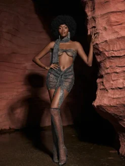 Dresses | Mini Dresses*Mew Mews Fashion O/S Delfina Cutout Chainmail Mini Dress