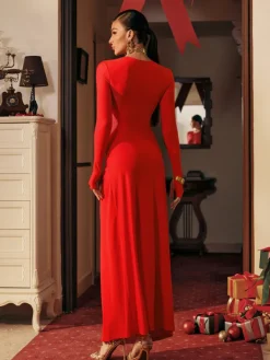 Dresses | Maxi Dresses*Mew Mews Fashion Despo Long Sleeve Pearl Ruched Maxi Dress