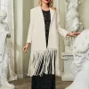 Coats & Jackets*Mew Mews Fashion Esclarmonde V Neck Fringe Woolen Coat