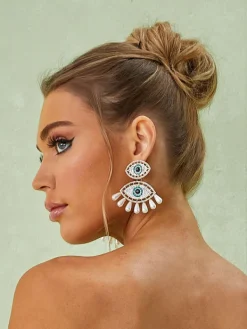 Earrings*Mew Mews Fashion Eye Pearls Earrings