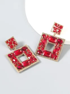 Earrings*Mew Mews Fashion Gem Door Knocker Statement Earrings