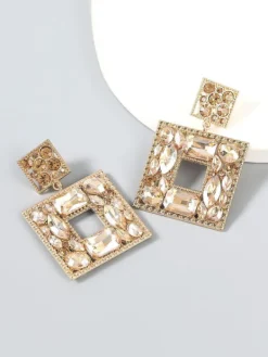 Earrings*Mew Mews Fashion Gem Door Knocker Statement Earrings