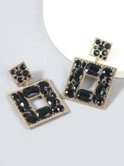 Earrings*Mew Mews Fashion Gem Door Knocker Statement Earrings