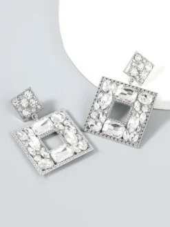 Earrings*Mew Mews Fashion Gem Door Knocker Statement Earrings