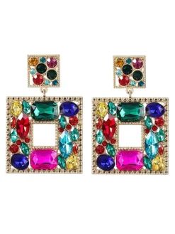 Earrings*Mew Mews Fashion Gem Door Knocker Statement Earrings