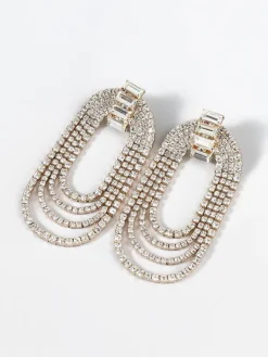 Earrings*Mew Mews Fashion Geneva Diamante Arch Earrings
