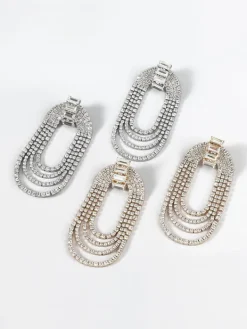 Earrings*Mew Mews Fashion Geneva Diamante Arch Earrings