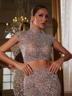 Sets & Co-ords | Embellishment*Embellishment Gretchen Rhinestone Mesh Skirt Set