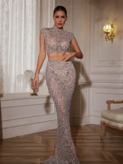 Sets & Co-ords | Embellishment*Embellishment Gretchen Rhinestone Mesh Skirt Set