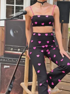 Sets & Co-ords*Mew Mews Fashion Harini Chain Heart Pants Set