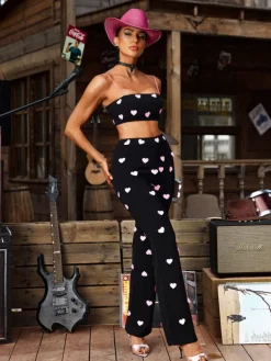 Sets & Co-ords*Mew Mews Fashion Harini Chain Heart Pants Set