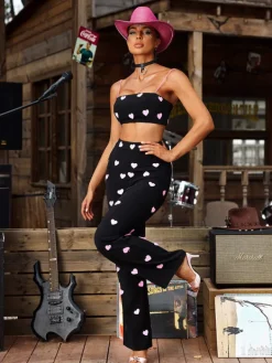 Sets & Co-ords*Mew Mews Fashion Harini Chain Heart Pants Set