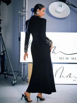 Dresses | Maxi Dresses*Mew Mews Fashion Hassan Rhinestone Blazer Dress In Black