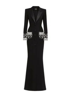 Dresses | Maxi Dresses*Mew Mews Fashion Hassan Rhinestone Blazer Dress In Black
