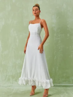 Dresses*Mew Mews Fashion Ilsa Spaghetti Maxi Dress In White