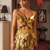 Armor Tops | Tops*Mew Mews Fashion O/S Ilya Butterfly Glossy Armor Top In Gold